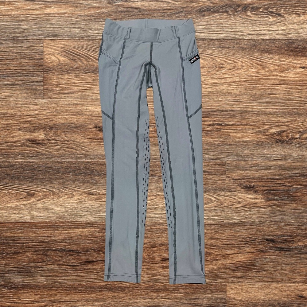 Kerrits Riding Tech Tights Women S Gray Full Seat Breeches Equestrian Leggings
